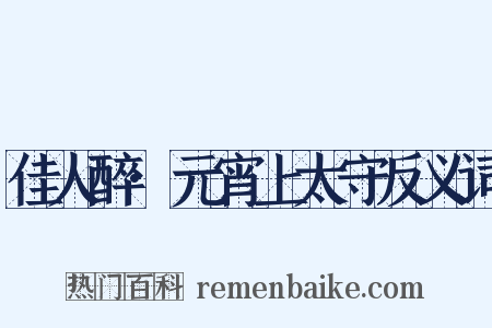 佳人醉·元宵上太守反义词是什么意思的图片